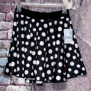 Disney Store Minnie Mouse Black White Polka Dot Young Girls Skirt Size Small NWT